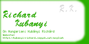 richard kubanyi business card