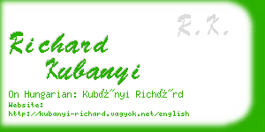 richard kubanyi business card